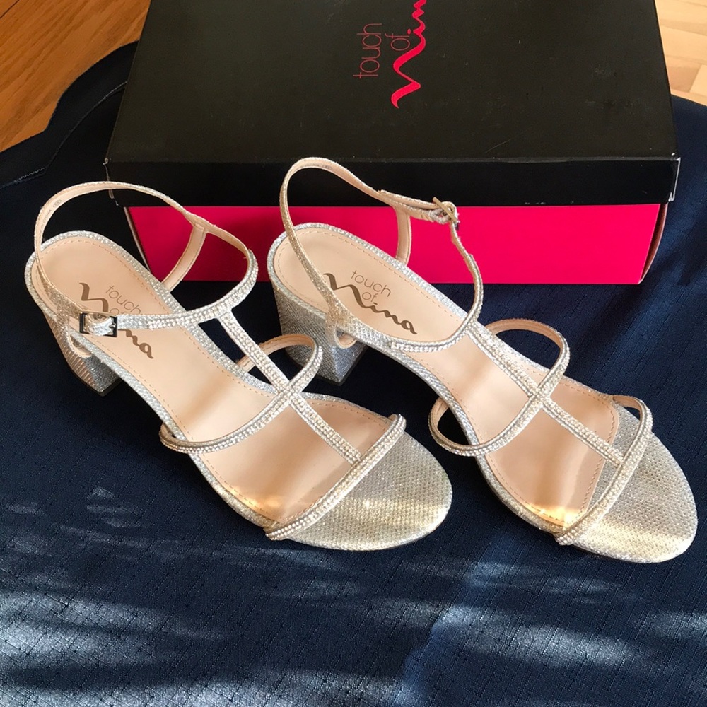Gorgeous sparkly silver heels